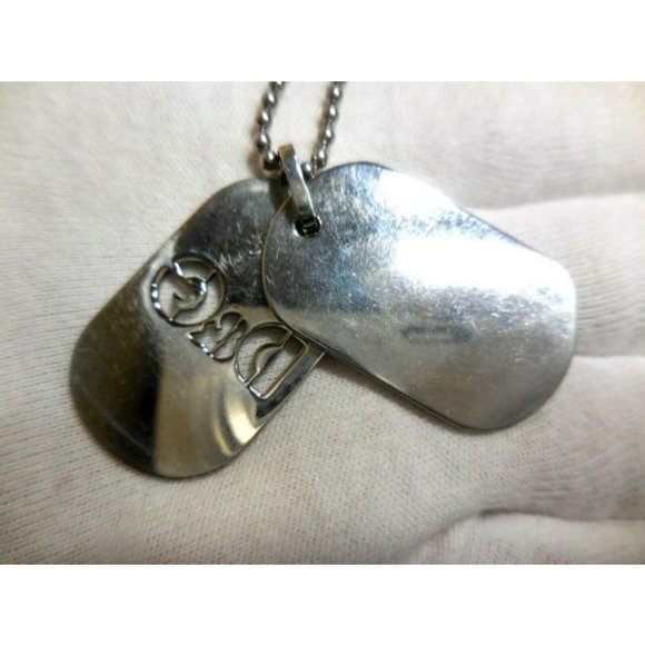 Dolce & Gabbana Red Enamel Chrome Dog Tag - Picture 7 of 7